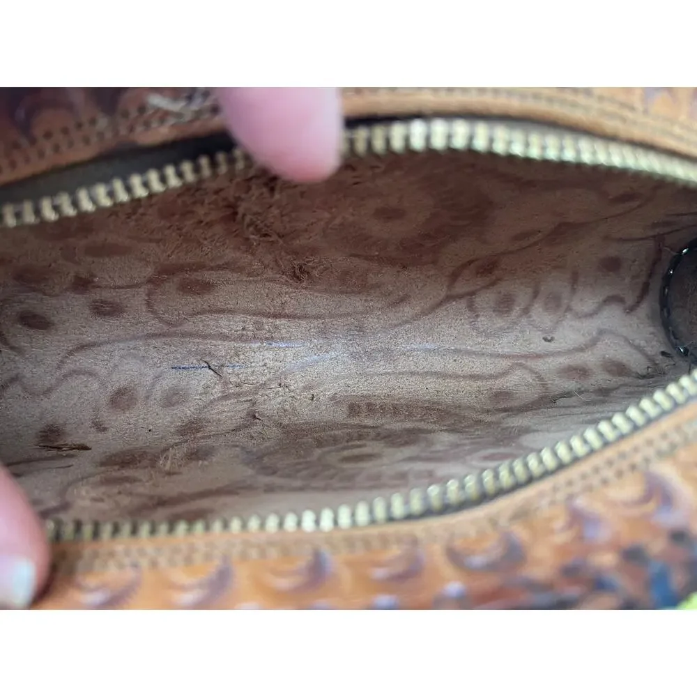 Hand Tooled Leather Clutch/Pencil Case